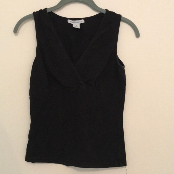 90’s Style Black Plunge V-Neck - Picture 2 of 3
